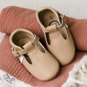 Little Love Bug Nude T Bar Shoes